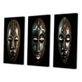 thumbnail image 3 of Designart "Traditional African Mask Ethnically Crafted IX" African Tribal Wall Art Set Of 3 - Black African Tribal Gallery Wall Set For Home Decor, 3 of 7