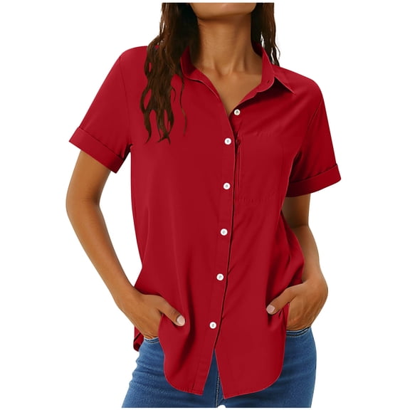 Posijego Womens Sun Protection Shirts Casual Button down Shirt Collared Short Sleeve Shirt Outdoor Hiking Fishing Shirts