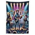thumbnail image 2 of Ambesonne Animals Band Outdoor Tablecloth, Whimsical Funny Stage, 58"x104", Blue Purple and Pale Mustard, 2 of 2
