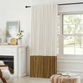 thumbnail image 4 of Velvet Curtains 96 inches Long for Living Room Cream Ivory Gold,2 Panels Blackout Curtains Modern Color Block Back Tab Rod Pocket Soundproof Drapes for Bedroom Window Decor, 4 of 7