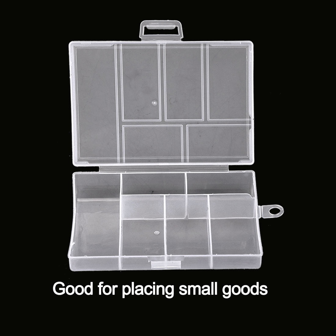 Uxcell Clear Plastic Grid Storage Box 6 Divided Compartments, Perfect