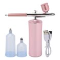 thumbnail image 1 of Inyector de oxígeno facial, humectación profunda, recargable por USB, pulverizador de agua facial de mano con 3 botellas, color rosa, 1 of 15