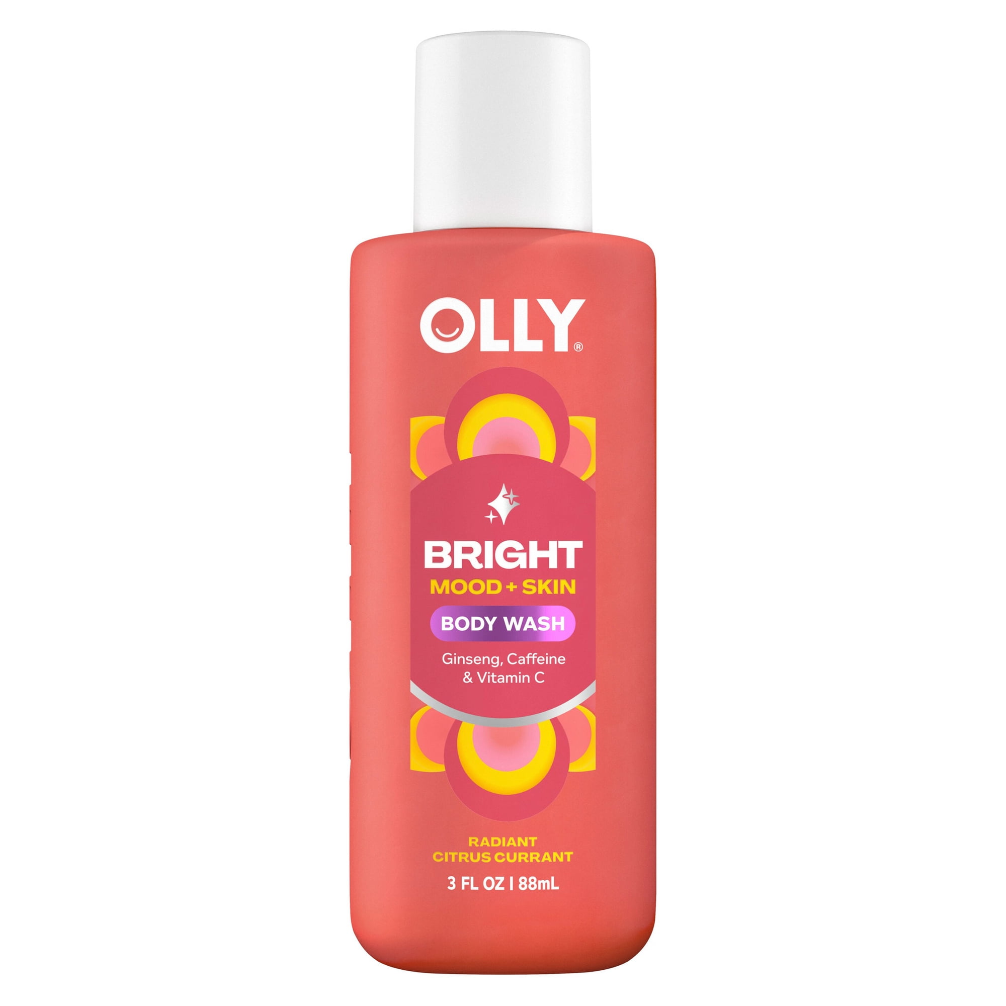 OLLY Body Wash Bright with Vitamin C, 3 FL oz
