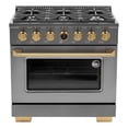 thumbnail image 2 of 36 in. 5.2 cu. ft. Dual Fuel Range for Natural Gas in Dark Stainless Steel., 2 of 20