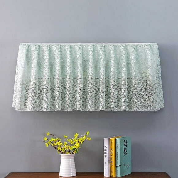 Nvzi 1 pieza, adecuada para cubierta antipolvo de aire acondicionado dentro de 92 cm, cubierta antipolvo colgante para el hogar con patrón de encaje de hojas de rama verde