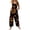 #01Black, variant on Galaxy Rainbow Swirl Pumpkin Bat Halloween Women Overalls, Sleeveless Loose Wide Leg Bib Jumpsuit with Pockets, Soft Rayon Linen Blend Pink 3XL