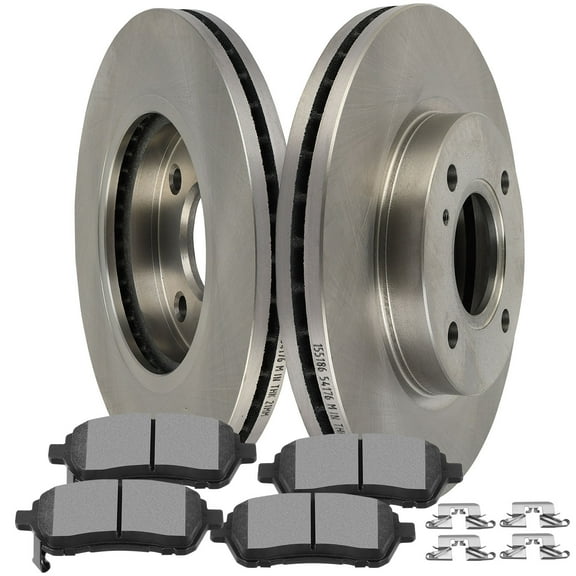 SCITOO 54176 D1454-8653 Brake Pads and Rotors Kits 4 x Brake Pads & 2 x Brake Rotors Fit For Ford For Fiesta 2011-2019