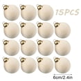 thumbnail image 3 of 15PCS Clearance! Beige Jumbo Ball Shatterproof Christmas Ornament, Velvet Christmas Tree Balls Decorative Hanging Ornaments, Christmas Decorations, 3 of 7