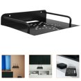 thumbnail image 1 of STRANDCHIC Strong Black Wall Mounted Router Rack with Projector Shelf and Cable Holder for Home Organization, 1 of 8