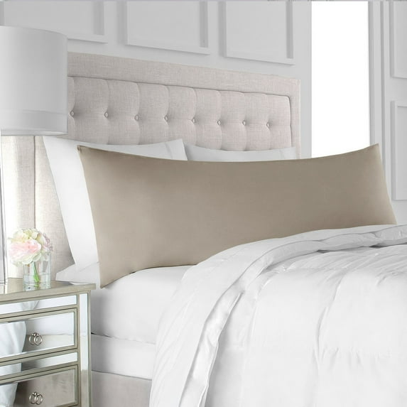 The Great American Store 1800 Series Microfiber Solid Taupe, Long Body Pillowcases (20"x 56") - Envelope Closure End - Wrinkle, Fade, Stain Resistant - Hypoallergenic