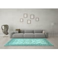 thumbnail image 3 of Ahgly Company Indoor Square Persian Light Blue Traditional Area Rugs, 7' Square, 3 of 4