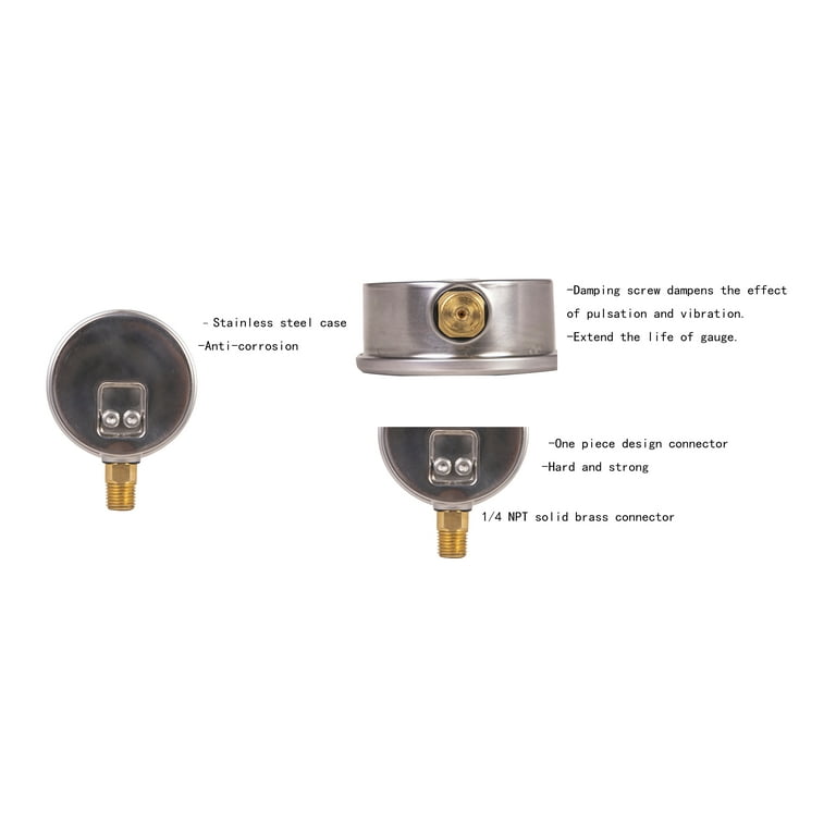 JIVTO Liquid Filled Pressure Gauge , 2