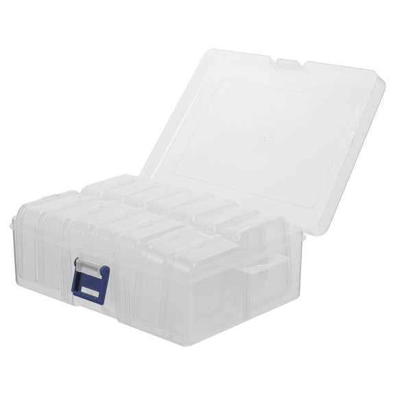 VERDANVERSE 1 Set Mini Storage Containers for Beads Organizer Square Shape Transparent Plastic PP 5.3x5.3x0.8in