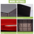 thumbnail image 5 of ECOLINEAR 4 Pieces Patio Furniture Set, Outdoor Conversation Sets, Wicker Rattan Chairs for Garden Backyard Balcony Porch Poolside, Patio Bistro Set with Glass Table and Soft Cushions (Red), 5 of 7