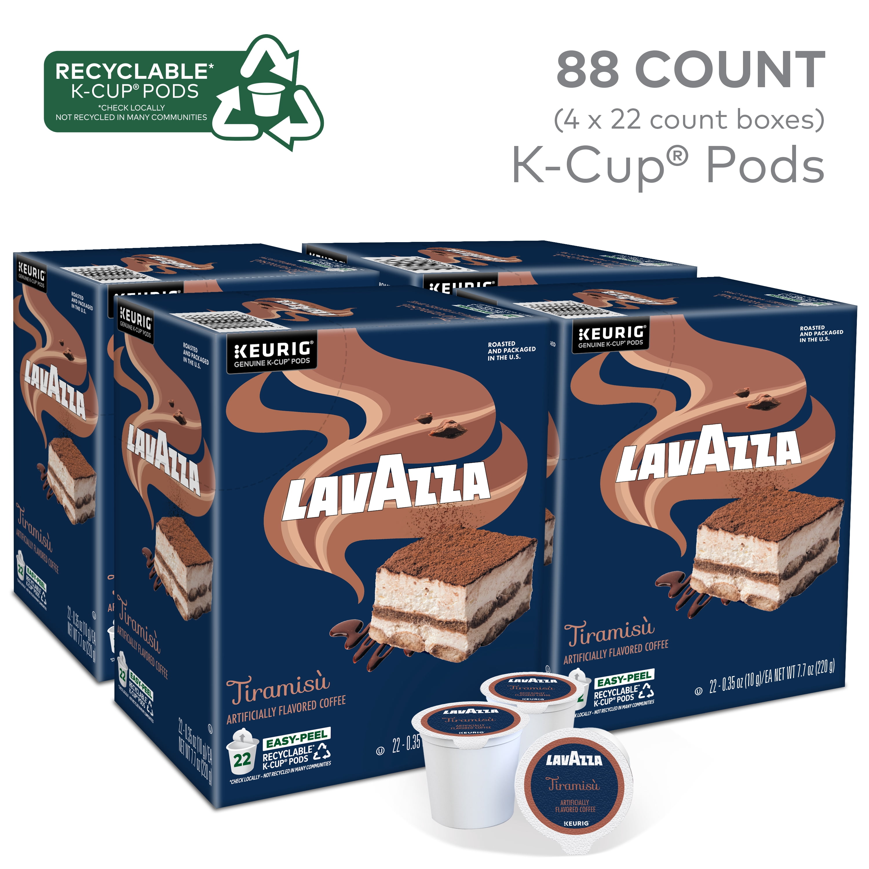 Lavazza Tiramisu Keurig K-Cup® Pods, Light-Medium Roast, 100% Arabica (88 Pods)