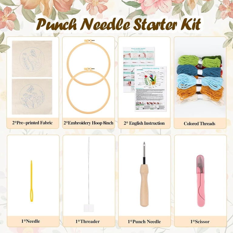 VETPW Punch Needle Embroidery Kit, Butterfly & Bird Design photo 2