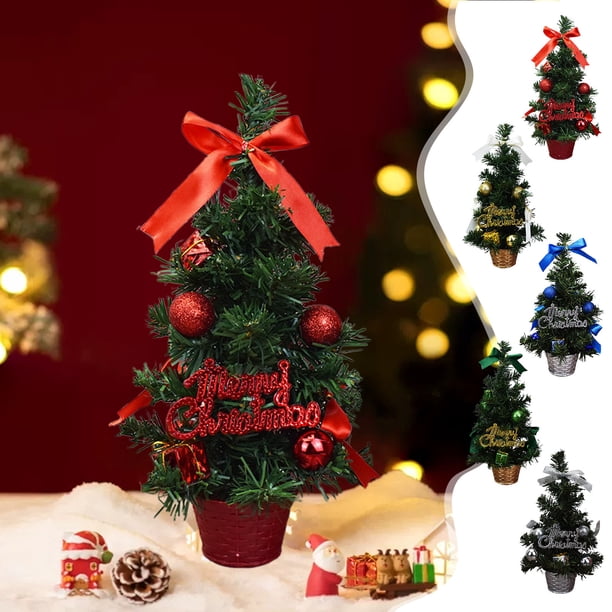 Xihbxyly Mini Árbol de Navidad, Decoración Artificial de Mesa, Ramas Nevadas, Base de Cuerda Natural, Opciones Multicolor, Decoración para Fiestas En Casa o En La Oficina, Tamaño 30 X 5,5 Cm