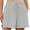 A1-Light Gray, variant on Women's Plus Size Athletic Shorts with Pockets, Light Gray 3X Cotton Blend Workout Shorts with Side Slits & Drawstring