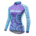 thumbnail image 3 of Maillot de ciclismo para mujer, camisetas de manga larga, camisetas de ciclismo, chaqueta de bicicleta con bolsillos, camisetas de protección solar de secado rápido, 3 of 5