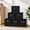 Black, variant on Fabric Storage Bins Set of 6, Strong Poly-Woven Fabric, Sturdy Chipboard Sides, Grommet Front Handle, Teal Green
