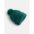 thumbnail image 3 of Scenario Women's Chunky Textured Beanie, One Size Fits Most, Teal Shimmer, 3 of 4