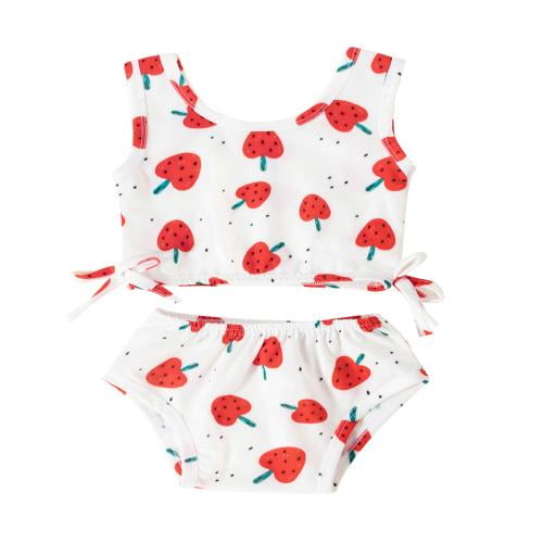 MINIKIDZ Infant Girls Child Swimwear Swim Costume Bathing 2-6 Years Strawberry 