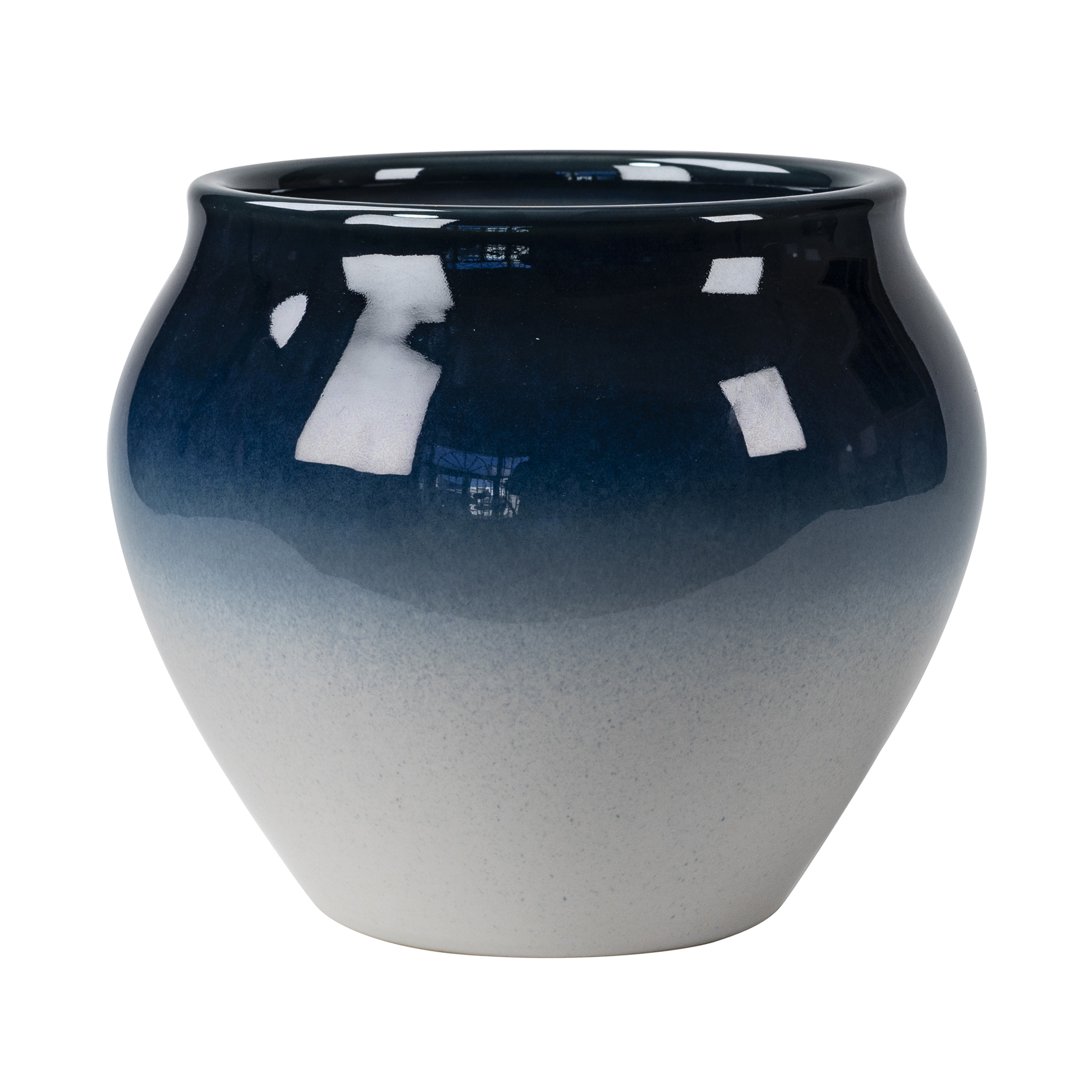 Better Homes & Gardens 12" x 12" x 10" Round Blue Ceramic Misty Plant Planter