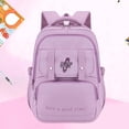 thumbnail image 4 of FUZHIQ Embroidery Letter School Backpack for 3rd 4th 5th 6th Grade Double Front Snap Straps Breathable Straps Bookbag, Purple, 4 of 4