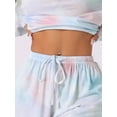 thumbnail image 4 of DARING DIVA Women's Tie Dye Tops with Shorts Pajamas Sets XL Pink, 4 of 6