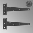 thumbnail image 2 of Renovators Supply Black T Strap Shed Door Hinge 7 in. Flush Mount Cast Iron Barn Door Shed Hinge w/Hardware Pack of 2, 2 of 7