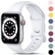 thumbnail image 1 of Blanco 2 piezas compatibles con Apple Watch Band 38 mm 40 mm 41 mm, pulseras de silicona de repuesto para iWatch Series 8 7 6 5 4 3 2 1 SE Ultra, 42 mm/44 mm/45 mm/49 mm-S/M, 1 of 5