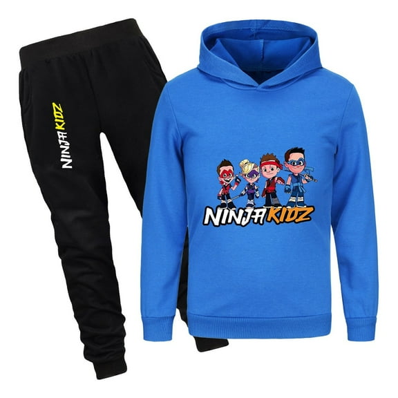 Ninja Kidz Tracksuit Set for Kids – Boys Girls Pullover Hoodie and Joggers – Stylish 2-Piece Outfit for Daily Activities