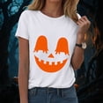 thumbnail image 2 of Akiihool Halloween Tops for Women Plus Size Halloween Shirts for Women Pumpkin Graphic Tshirt Fall Casual Short Sleeve Tee Tops White,XL, 2 of 8