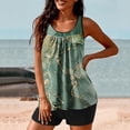 thumbnail image 4 of KIHOUT Women's Plus Size Green Marble Print Tankini Swimsuit Set | High Waisted Boyshorts with Removable Padded Cups | Conservative Bathing Suit, 4 of 6