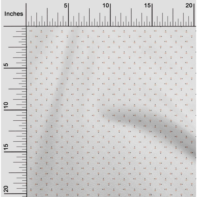 oneOone Polyester Lycra Peach Fabric Small Motif Geometric Craft Projects Decor Fabric Printed by The Yard 56 Inch Wide