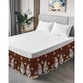 thumbnail image 4 of Coffee Gnomes Wrap Around Bed Skirts for Queen Bed 16" Drop, Bed Skirt with Adjustable Elastic Belt Dust Ruffle Bed Valance for Bedroom Hotel Luxury Coffee Beans Cups Brown Bed Frame Cover, 4 of 7