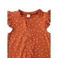 thumbnail image 5 of Infants Girls Romper Trousers Short Ruffle Sleeve Polka Dot Printed Buttons Baby Clothes, 5 of 5