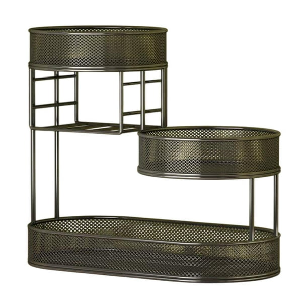 Cesta de frutas, cesta de pan, estante para verduras, soporte para cuencos de frutas, estante para encimera de cocina para patatas, verduras, despensa Negro