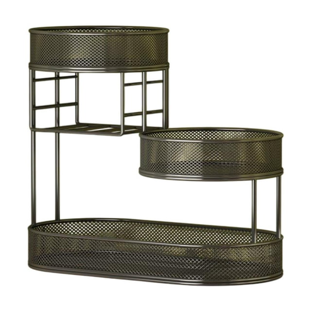 Cesta de frutas, cesta de pan, estante para verduras, soporte para cuencos de frutas, estante para encimera de cocina para patatas, verduras, despensa Negro