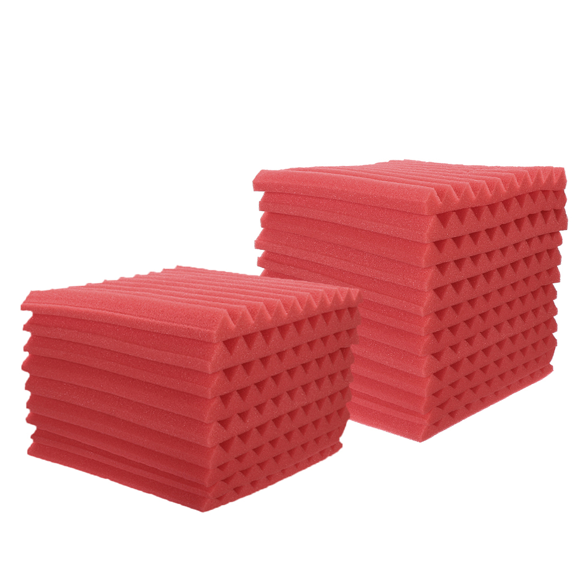 Black 10 Pack Acoustic Foam Tiles Wedge Acoustic Sound Absorbing Treatment Panels Fire Retardant 30 x 30 x2.5 cm