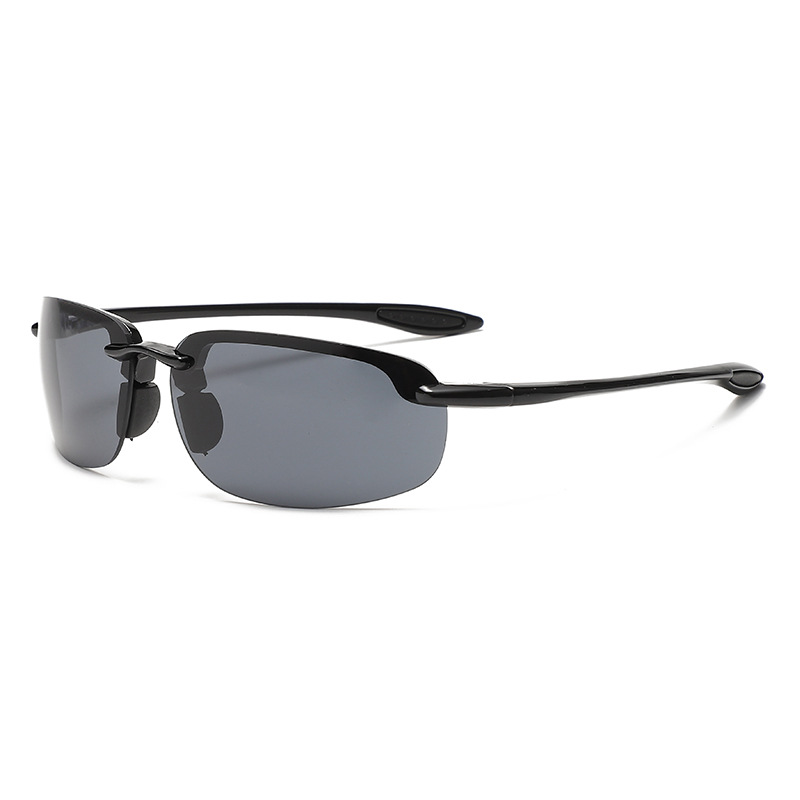 Polarized Sunglasses for Men, Rimless Retro Sports Sun Glasses, UV400 True Mirror Eyewear for Driving Outdoor Activities