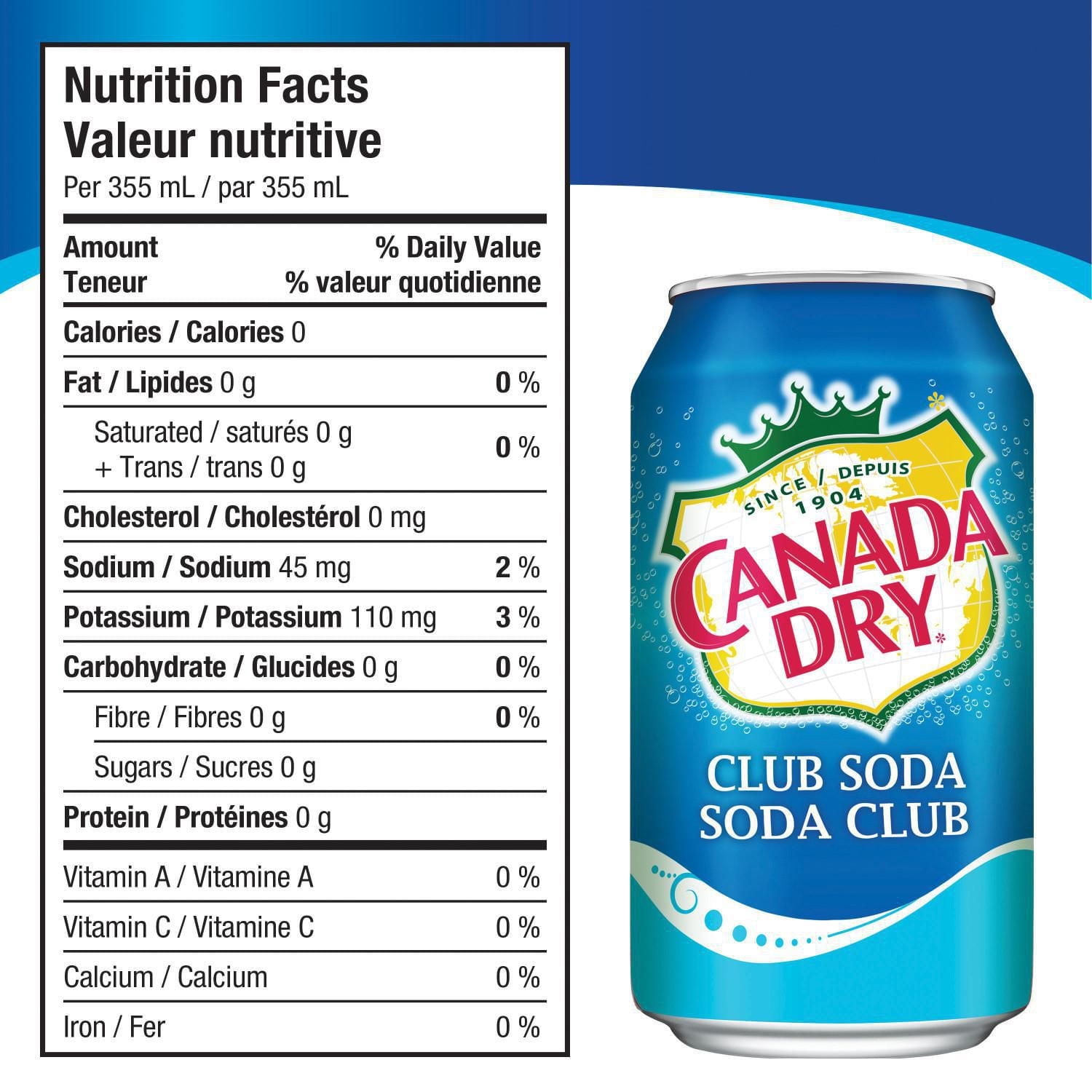 Canada Dry Club Soda, 12ct/355 ml