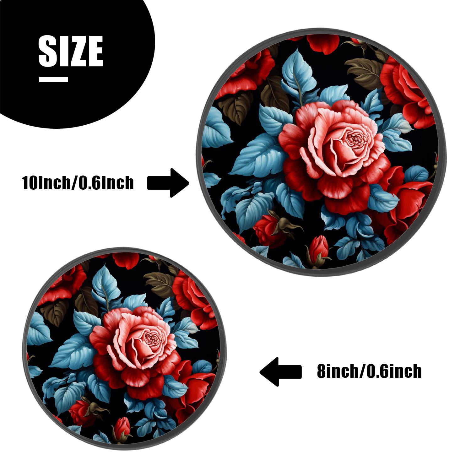 Metal Stove Burner Covers 4 Pcs Decorative Gas Stove Burner Cover 8Inch And 10Inch ,Vintage Floral Red Roses Flowers Cute, for Home Decor Cooktop Decorative