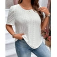 thumbnail image 4 of SOMER Plus Size Women Blouses Trendy Eyelet Cute Casual Short Sleeve Tops 2025 White, 4 of 8