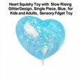 thumbnail image 2 of Heart Squishy Toy with Slow Rising Glitter Design, Single Piece, Blue, for Kids and Adults, Sensory Squeeze Toy, 2 of 3