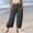 Dark Gray, variant on RYDCOT Womens High Waist Pants Drawstring Wide Leg Cropped Casual Loose Capris with Pockets for Women Yellow