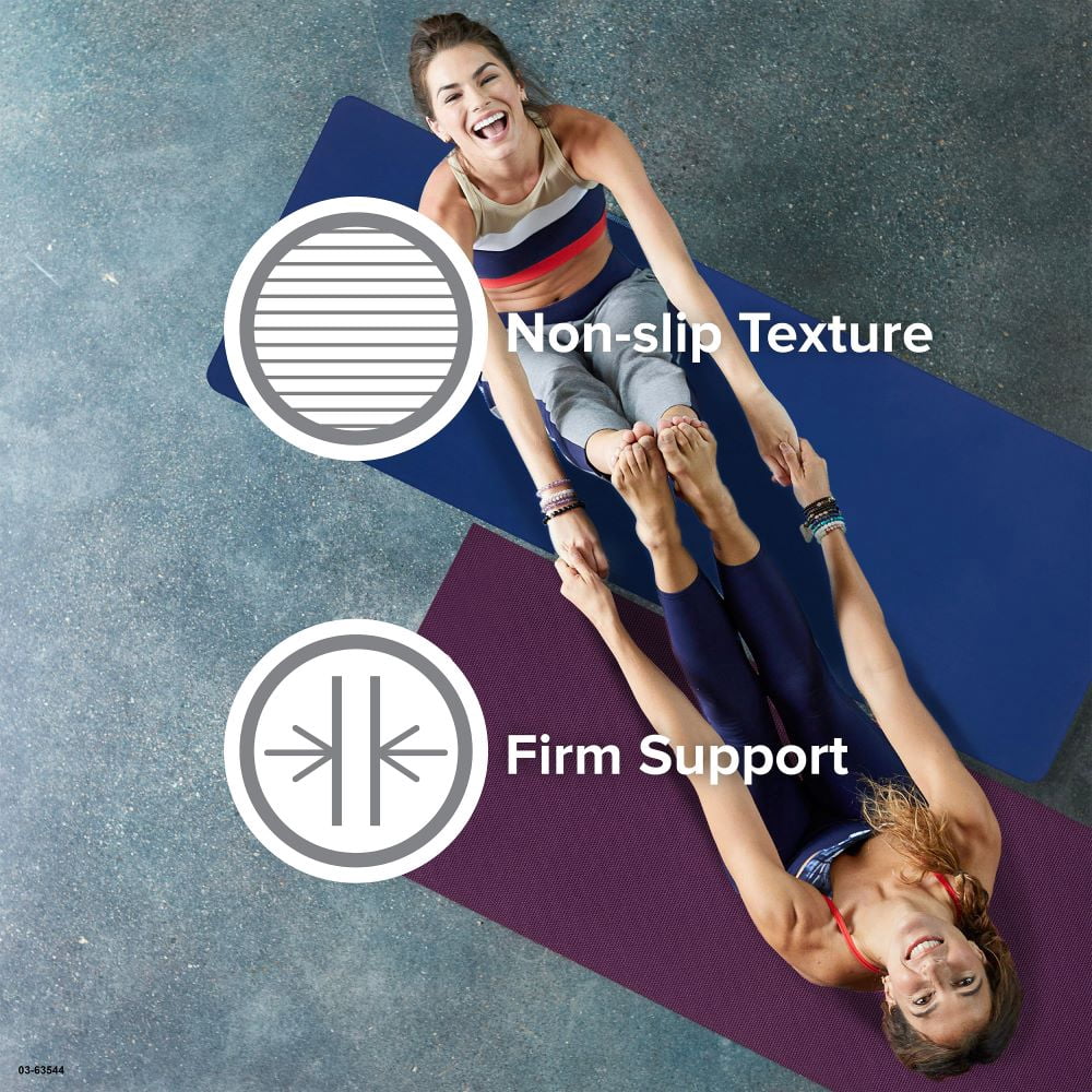 Gaiam Rubber Yoga Mat, Blue, 4mm Thick