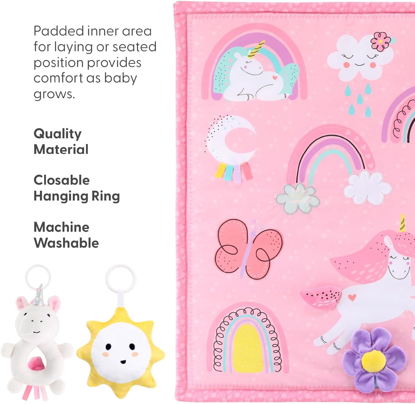 The Peanutshell Rainbow Paradise 7-in-1 Activity Gym and Play Mat for Baby
