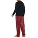 thumbnail image 3 of Conjuntos de pijamas a juego para la familia INSPIRE CHIC, de manga larga y pantalones de búfalo, ropa de dormir navideña de 2 piezas, M rojo, 3 of 6