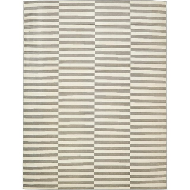Unique Loom Williamsburg Tapis à Rayures Alternées 9' x 12' Rectangle Gris/beige